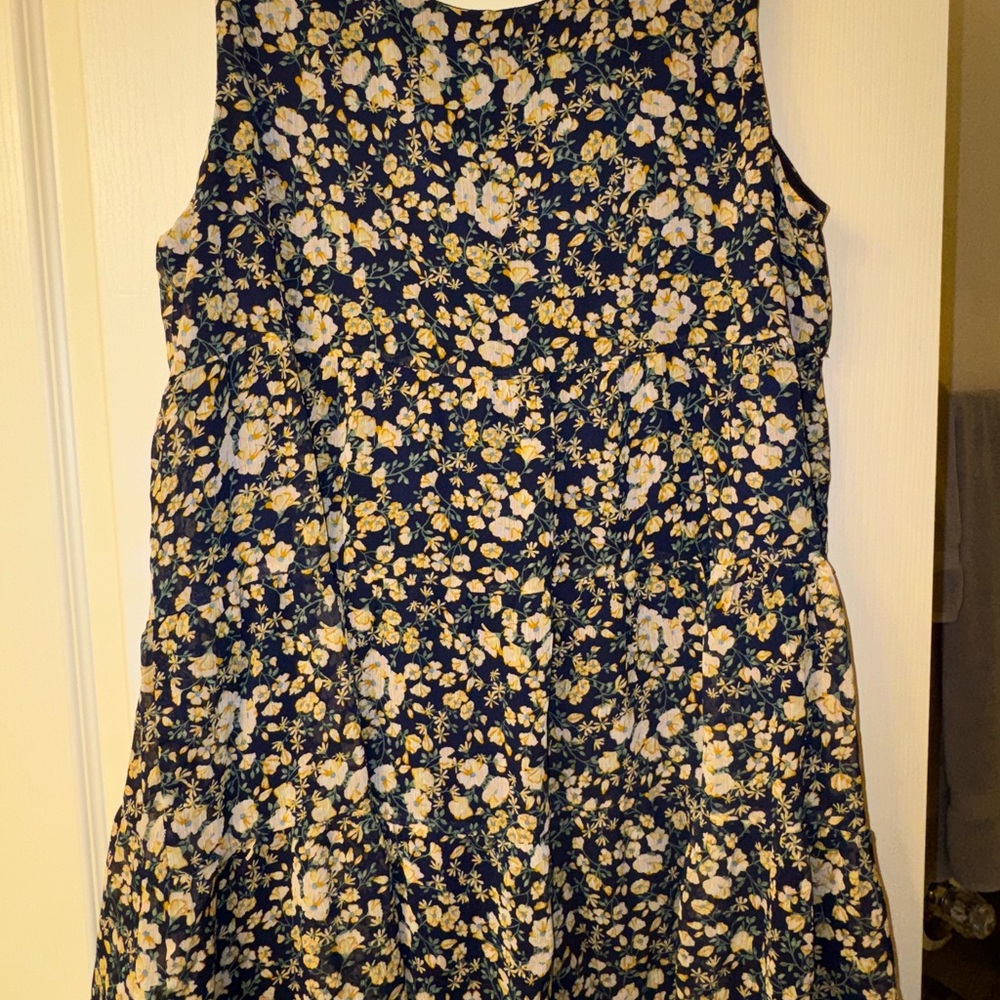 Lily Rose Yellow and Navy Blue Sleeveless Tunic